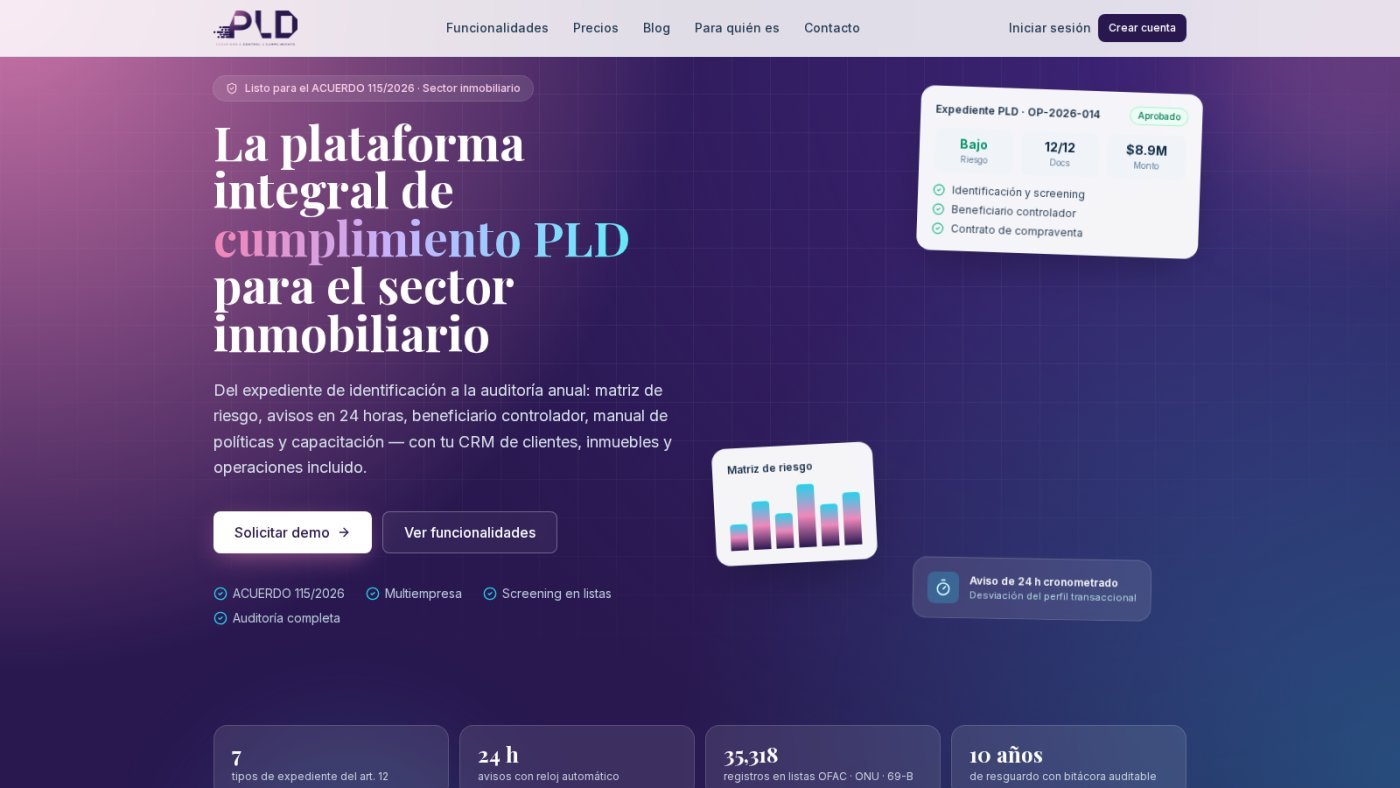 The platform: an AML file with risk grade, documents and deal amount.