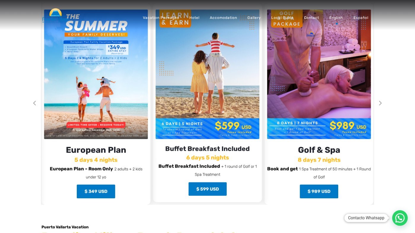Published vacation packages — the entry point for a good share of the prospects.